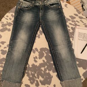 Miss Me cuffed easy cropped skinny
